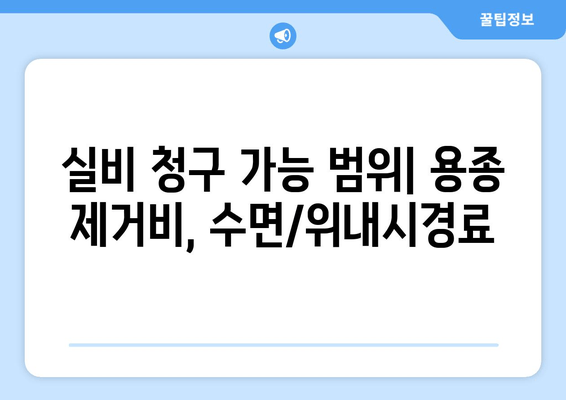 실비 청구 가능 범위| 용종 제거비, 수면/위내시경료