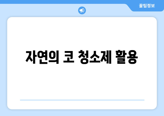 자연의 코 청소제 활용