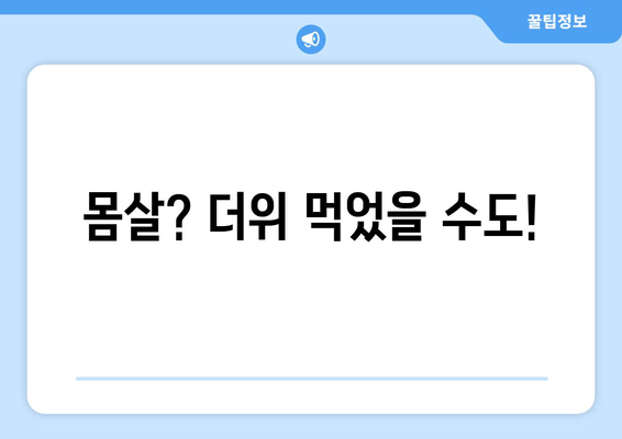 몸살? 더위 먹었을 수도!