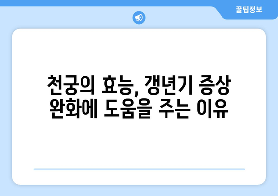 천궁, 갱년기 초기 증상 완화에 효과적인 한약 | 천궁 효능, 갱년기 증상, 한약 처방