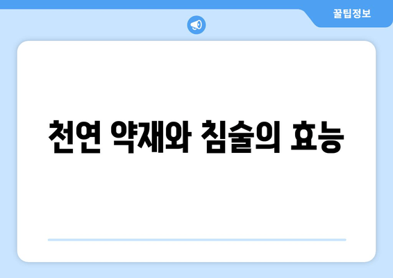 천연 약재와 침술의 효능