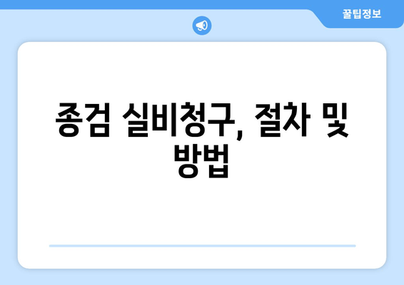 종검 실비청구, 절차 및 방법