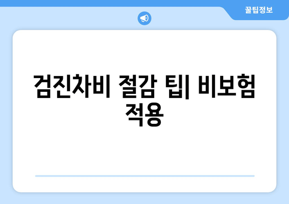 검진차비 절감 팁| 비보험 적용