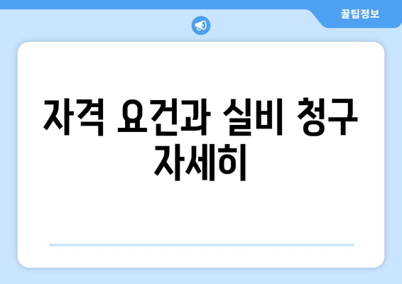 자격 요건과 실비 청구 자세히