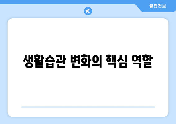 생활습관 변화의 핵심 역할