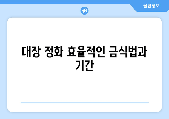 대장 정화 효율적인 금식법과 기간