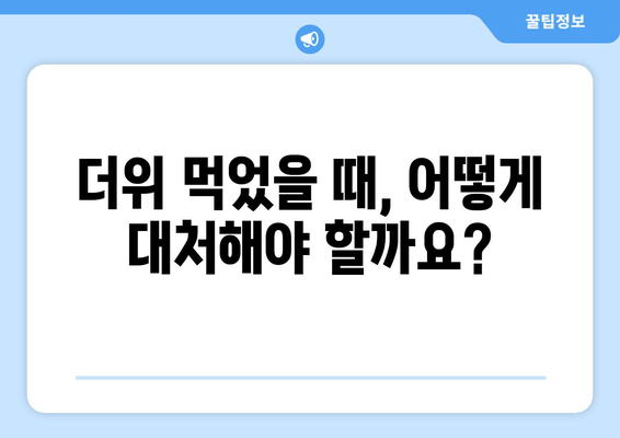 더위 먹었을 때, 어떻게 대처해야 할까요?