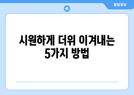 시원하게 더위 이겨내는 5가지 방법