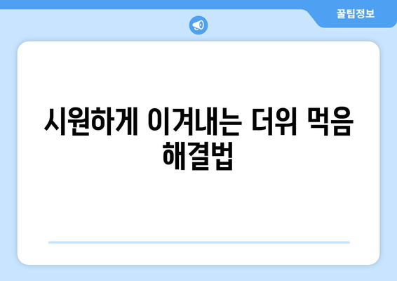 시원하게 이겨내는 더위 먹음 해결법