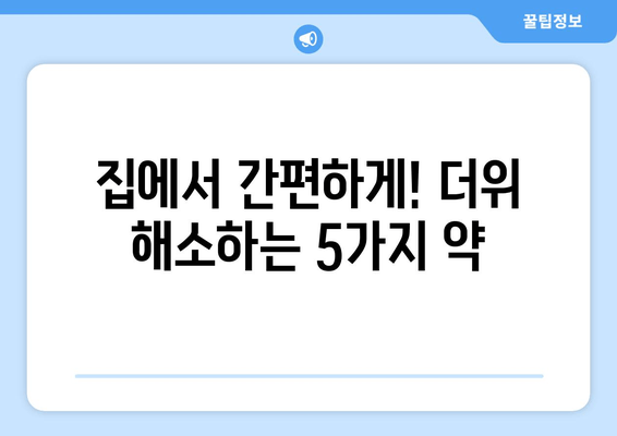 집에서 간편하게! 더위 해소하는 5가지 약