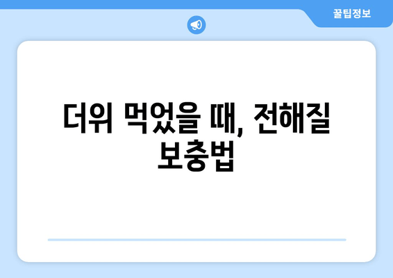 더위 먹었을 때, 전해질 보충법