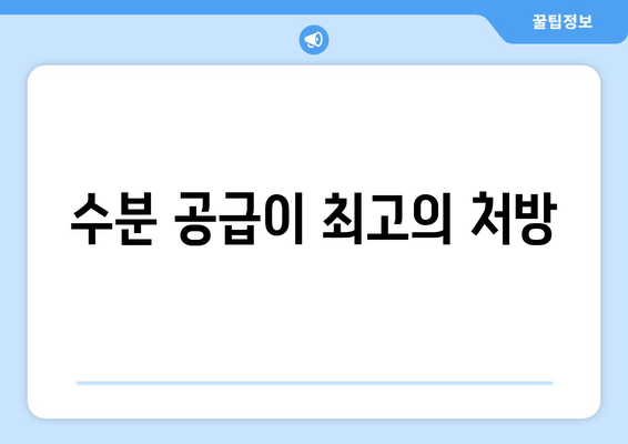 수분 공급이 최고의 처방