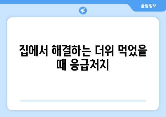 집에서 해결하는 더위 먹었을 때 응급처치