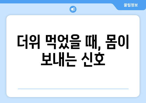 더위 먹었을 때, 몸이 보내는 신호