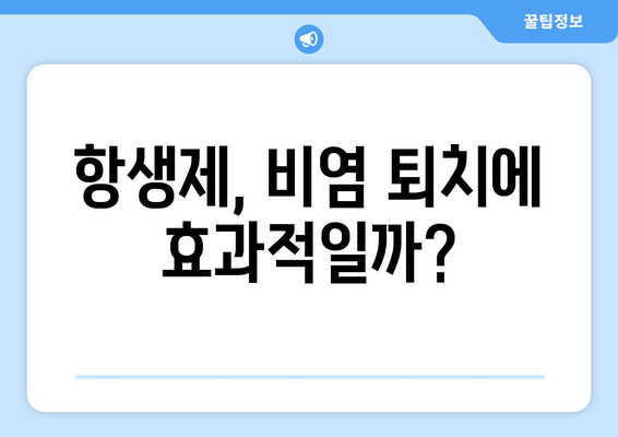 항생제, 비염 퇴치에 효과적일까?