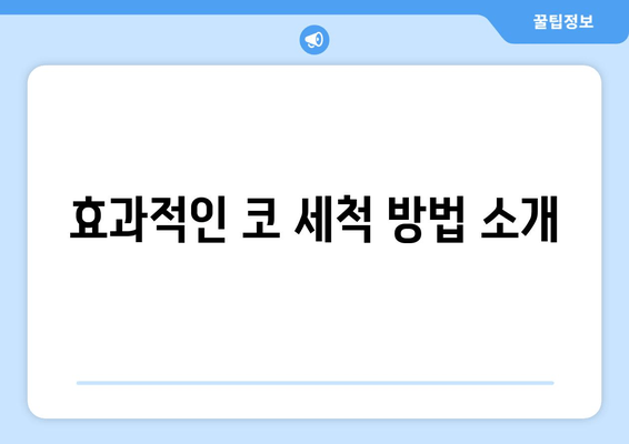 효과적인 코 세척 방법 소개