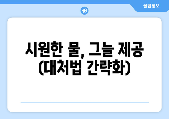 시원한 물, 그늘 제공 (대처법 간략화)