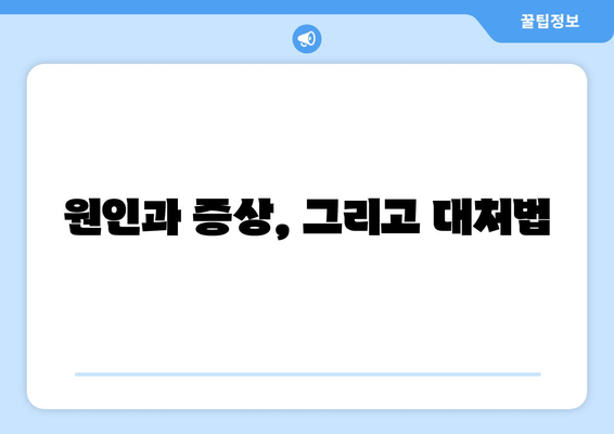 원인과 증상, 그리고 대처법