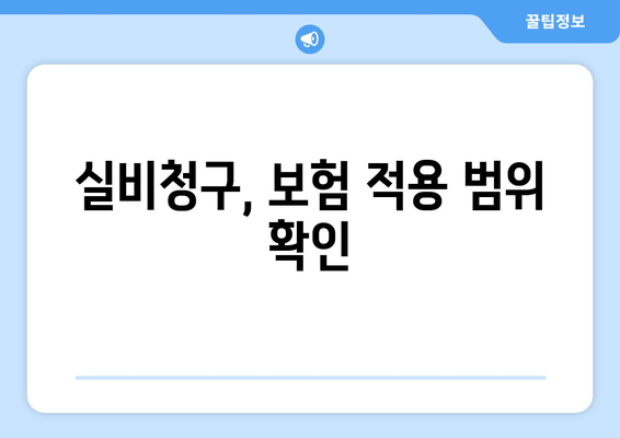 실비청구, 보험 적용 범위 확인