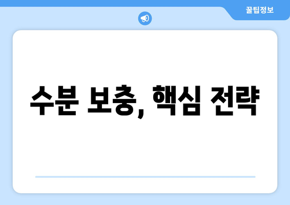 수분 보충, 핵심 전략