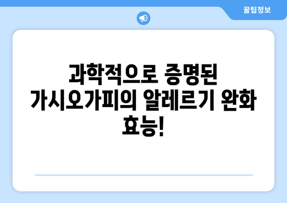 가시오가피, 알레르기 증상 완화 효과 과학적으로 밝혀지다! | 알레르기, 천연 치료, 면역력 강화