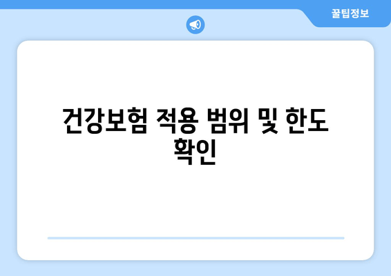 건강보험 적용 범위 및 한도 확인