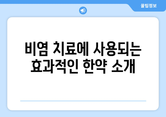 비염 치료에 사용되는 효과적인 한약 소개