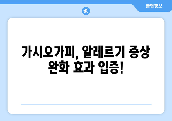 가시오가피, 알레르기 증상 완화 효과 과학적으로 밝혀지다! | 알레르기, 천연 치료, 면역력 강화