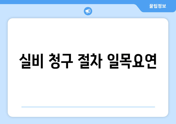 실비 청구 절차 일목요연