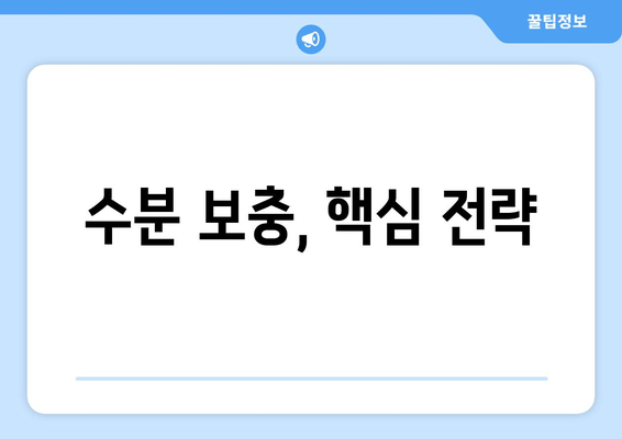 수분 보충, 핵심 전략