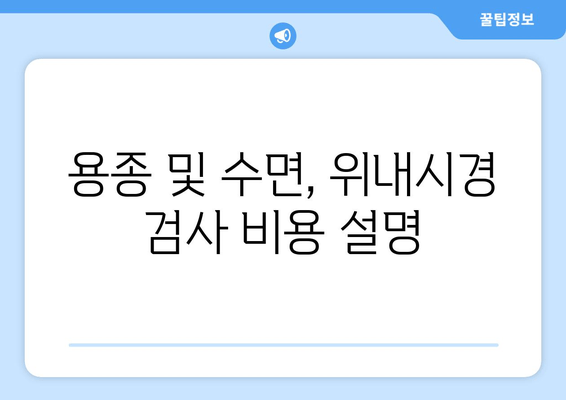 용종 및 수면, 위내시경 검사 비용 설명