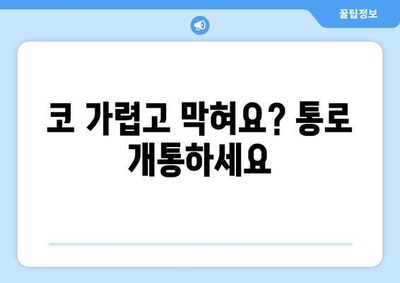 코 가렵고 막혀요? 통로 개통하세요