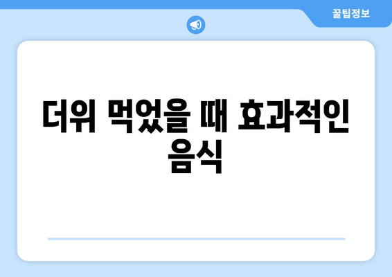 더위 먹었을 때 효과적인 음식