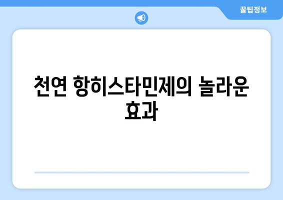 천연 항히스타민제의 놀라운 효과