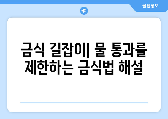 금식 길잡이| 물 통과를 제한하는 금식법 해설