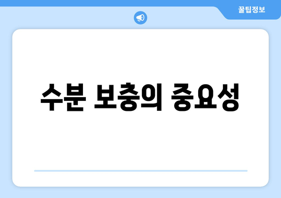 수분 보충의 중요성