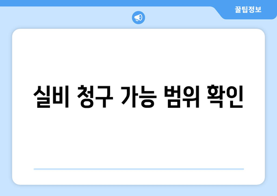 실비 청구 가능 범위 확인