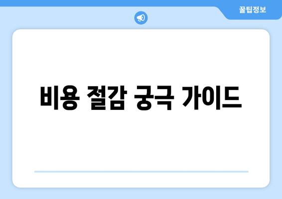 비용 절감 궁극 가이드