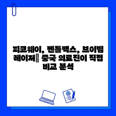 피코웨이, 젠틀맥스, 브이빔 레이저| 중국 의료진이 직접 말하는 솔직 후기 | 피부과 시술, 레이저, 중국 의료 현황