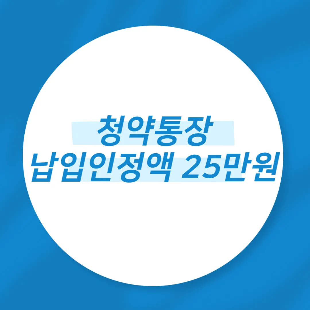 청약통장 납입인정액 25만원