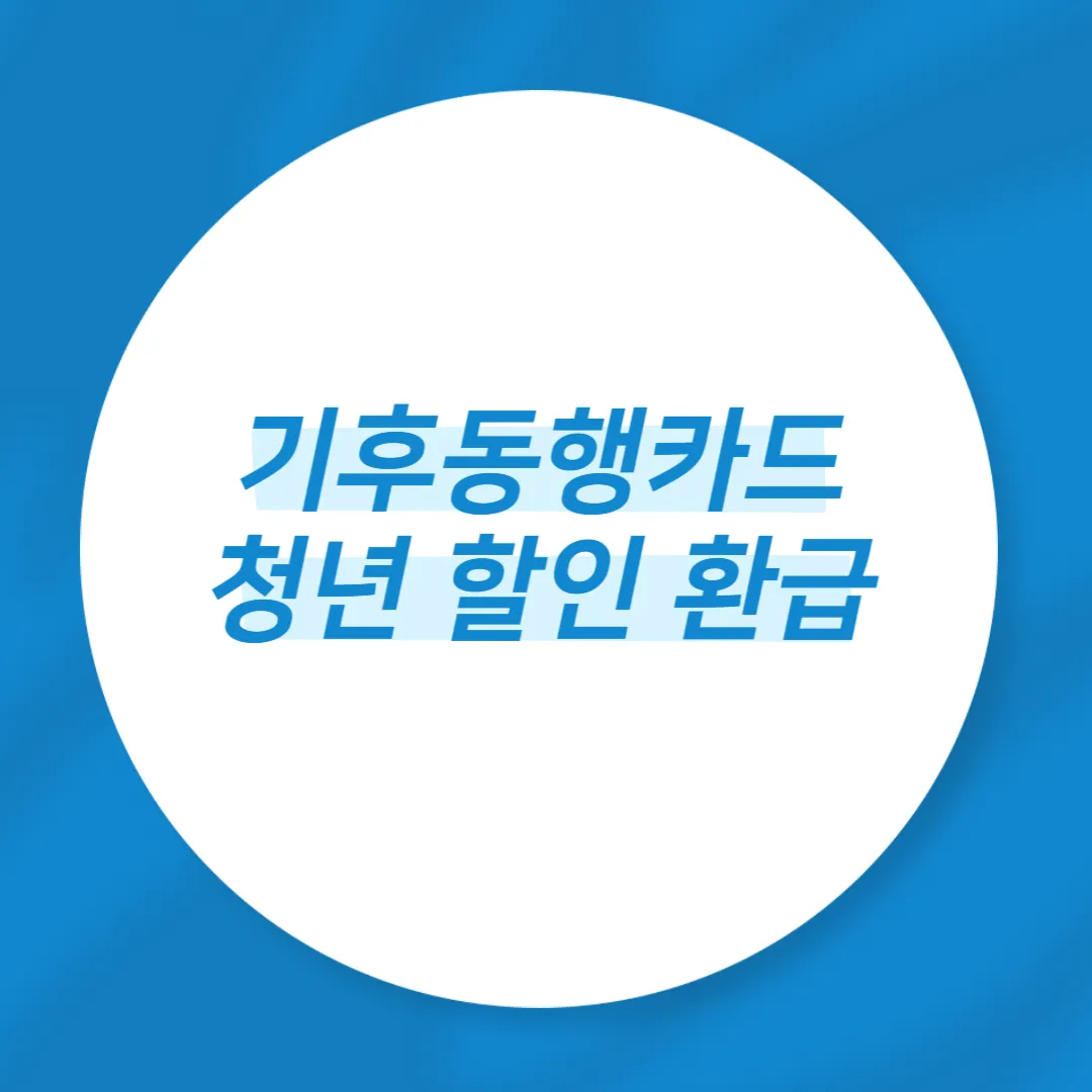 기후동행카드 청년 할인 환급