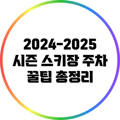 2024-2025 시즌 스키장 주차 꿀팁 총정리