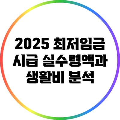 2025 최저임금 시급: 실수령액과 생활비 분석
