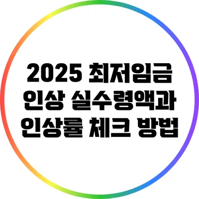 2025 최저임금 인상: 실수령액과 인상률 체크 방법