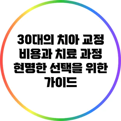 30대의 치아 교정 비용과 치료 과정: 현명한 선택을 위한 가이드