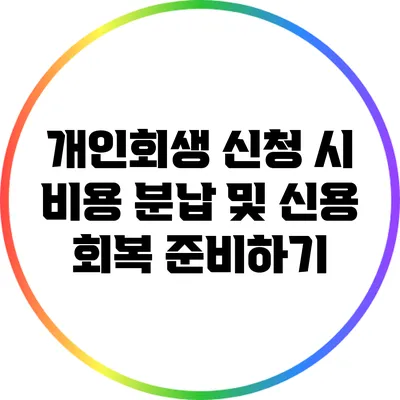 개인회생 신청 시 비용 분납 및 신용 회복 준비하기