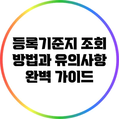 등록기준지 조회 방법과 유의사항 완벽 가이드