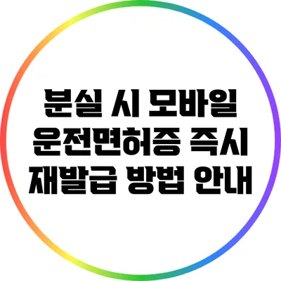 분실 시 모바일 운전면허증 즉시 재발급 방법 안내
