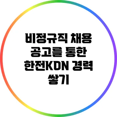 비정규직 채용 공고를 통한 한전KDN 경력 쌓기