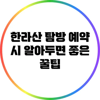 한라산 탐방 예약 시 알아두면 좋은 꿀팁